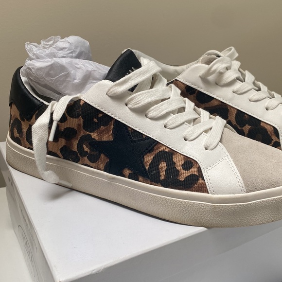 Steve Madden Philip Leopard Star Sneakers Tennis Shoes Size 8 - Picture 2 of 9
